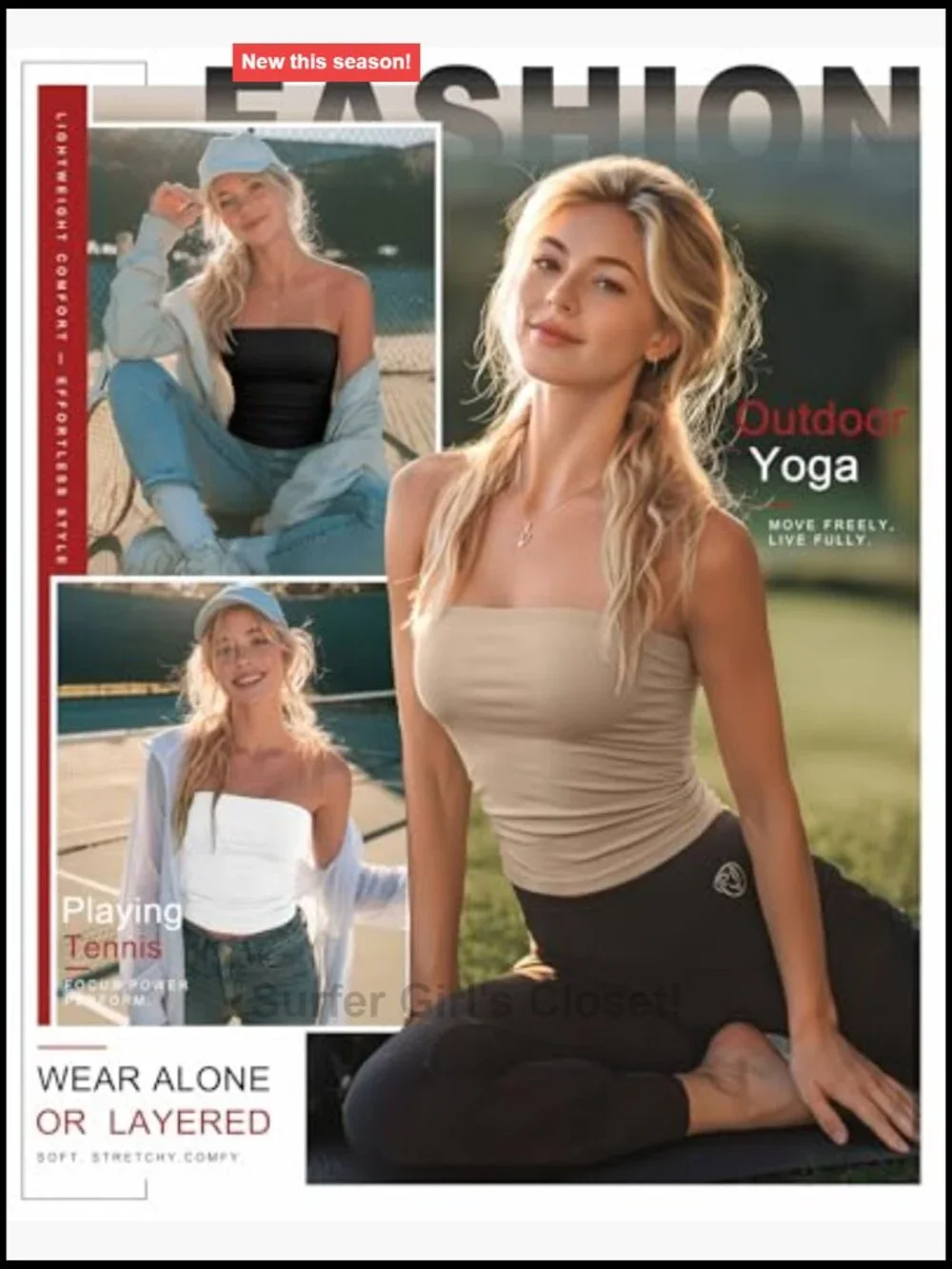 3 Pack Strapless Tube Tops Bandeau for Women, Soft Stretch Long Tube Tops